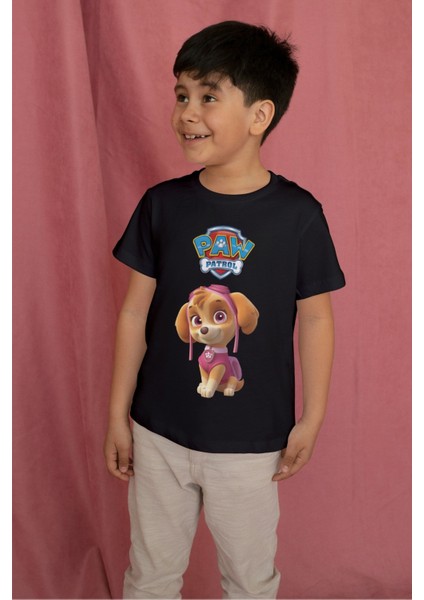 Paw Patrol Tshirt Skye Çocuk Tişört Siyah