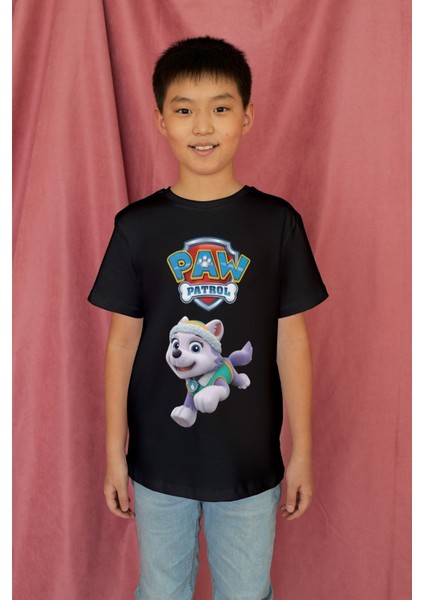 Paw Patrol Tshirt Everest Çocuk Tişört Siyah