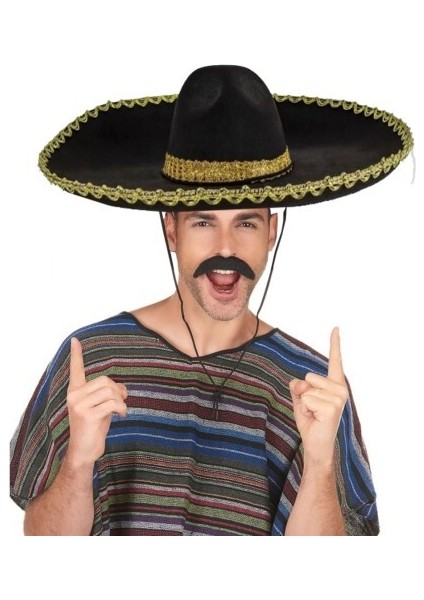 Sombrero Meksika Şapkası Altın Şeritli Yetişkin Boy fırsatları