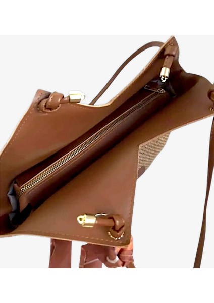 RBE Fularlı Simetrik Astarlı Hasır Kadın Çanta fiyatları