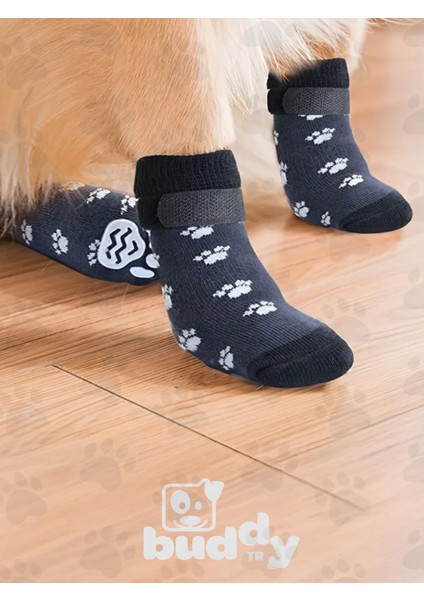 Anti - Skid Kayma Önleyici Köpek Çorabı - M Beden 4 Adet