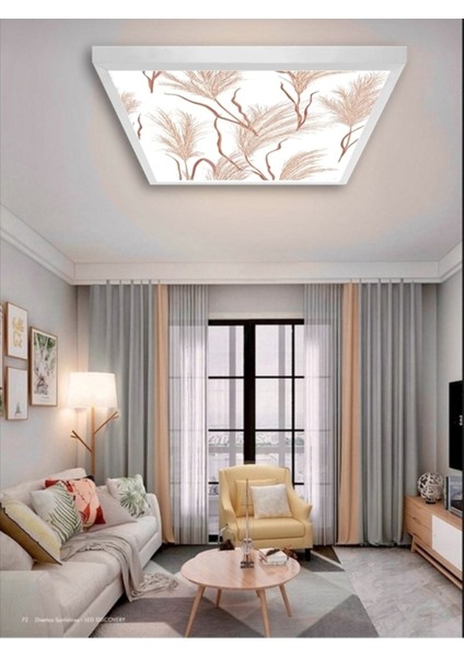 New ART-SALON-AVIZE-60 x 60-54W-LED-ARMATÜR-OTURMA-ODASI-AYDINLATMA-DESENLI-PANEL-SALON-LED-AVIZE- A+