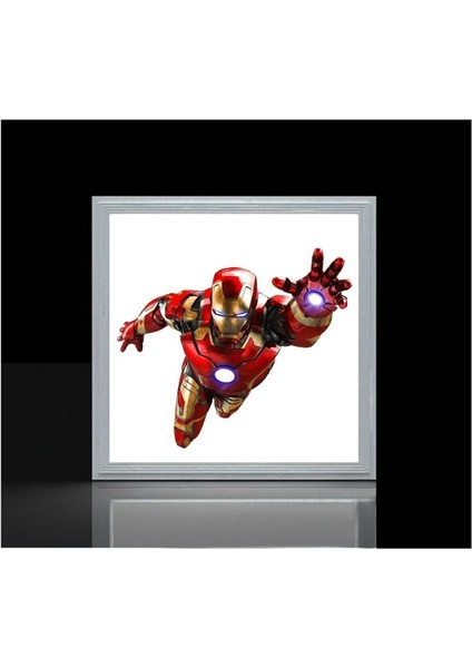 Iron Man Çocuk Odası LED Lamba, 60 x 60 Avize, 60WATT Cocuk Odası Avize, Modern Çerçeve