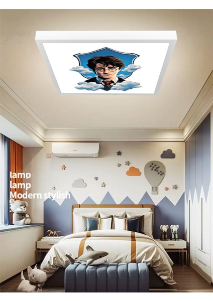 Çocuk Odası Harry Potter Avize, 60 x 60 Kare, Ledli Tavan Lambası, Ev Için Modern Avize, 60WATT, Beyaz fırsatları