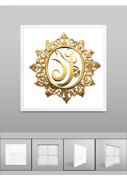 Ev Modern Avize, 60 cm x 60 cm Gold Bakılı LED Panel Armatür, 60WATT, Beyaz IŞIK,6400 Kelvin, Yeni Ürün