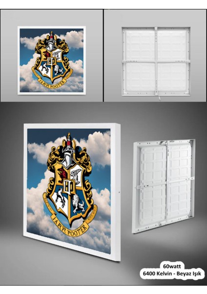 Harry Potter Avize, 60 x 60 Kare LED Avize, 60WATT, Beyaz Işık, Homojen Aydınlatma, Yapay Zeka Tasarım