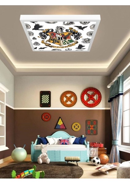 Harry Potter Ledli Çocuk Odası Avize, 60WATT, Beyaz Işık, 60 x 60 Modern Kare, Genç Odası Avize, Yeni fiyatları