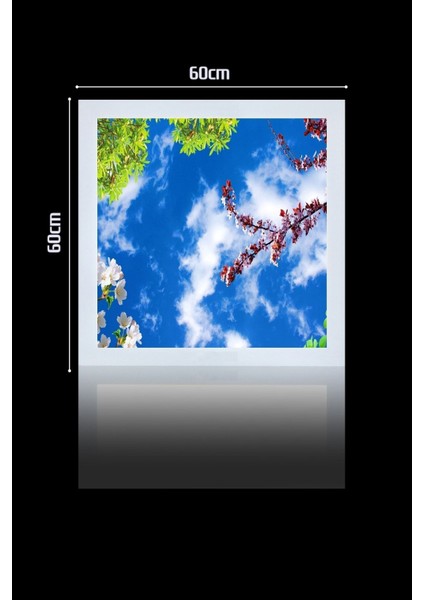 1 x 1-TEKLI-60 x 60-TAVANA Yapışık LED PANEL-54W-SIVA Üstü Avize-Kolay Montaj-Baharlı- LED