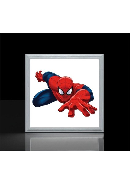 Spider Man Çocuk LED AVIZE-IŞIK-60W GÜÇ-60 x 60 Beyaz Kare Çerçeve- White Homojen Aydınlatma-Led Pcb- fiyatları