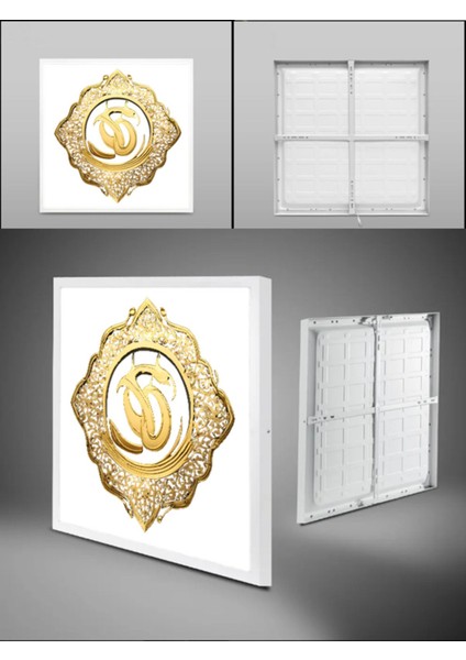 60 x 60 LED Panel, Gold Baskı Lüks Avize, 60WATT, LED Armatür, Baskılı LED Panel, 6400K, BEYAZ Işık