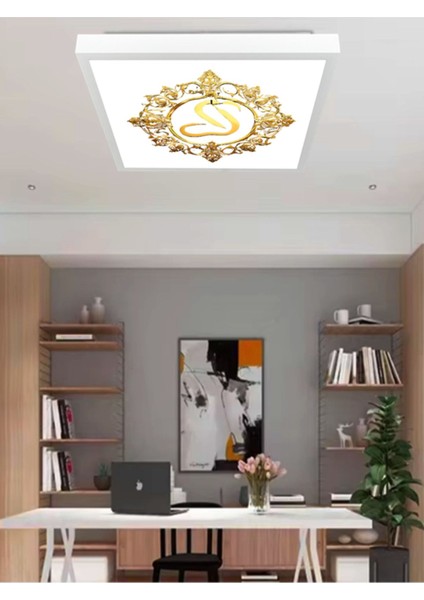 Gold Desenli Kare 60WATT LED Aydınlatma, Yeni Mesil Modern LED Avize, Güçlü Işık Tasarruflu Lamba