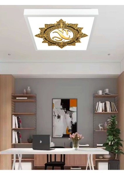 Gold Baskı Modern Avize, 60 x 60 LED Panel, 60WATT, LED Armatür, Baskılı LED PANEL, 6400K, BEYAZ Işık fırsatları