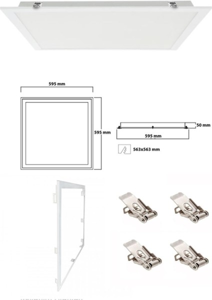 Tavana Gömme LED Armatur, Alçıpen Tavan 60 x 60 LED Panel, Sıva Üstü 60WATT Beyaz Işık 6500K, 60WATT indirimleri