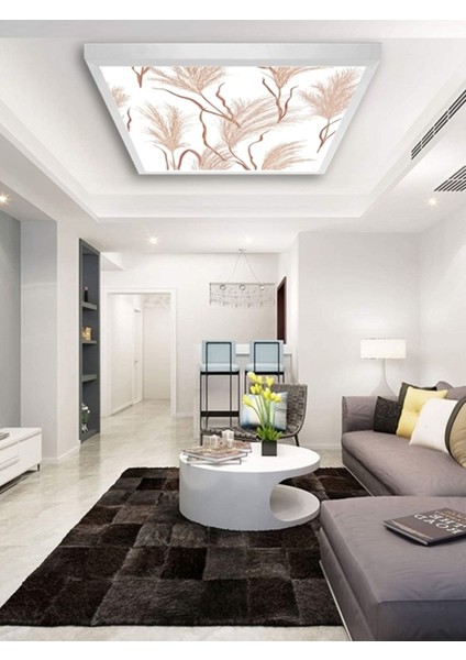 New ART-SALON-AVIZE-60 x 60-54W-LED-ARMATÜR-OTURMA-ODASI-AYDINLATMA-DESENLI-PANEL-SALON-LED-AVIZE- A+
