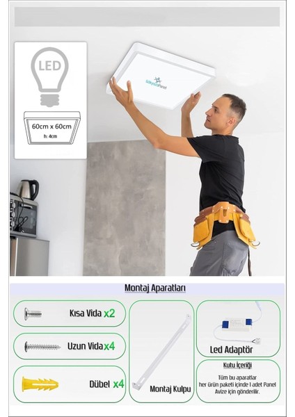 New ART-SALON-AVIZE-60 x 60-54W-LED-ARMATÜR-OTURMA-ODASI-AYDINLATMA-DESENLI-PANEL-SALON-LED-AVIZE- A+