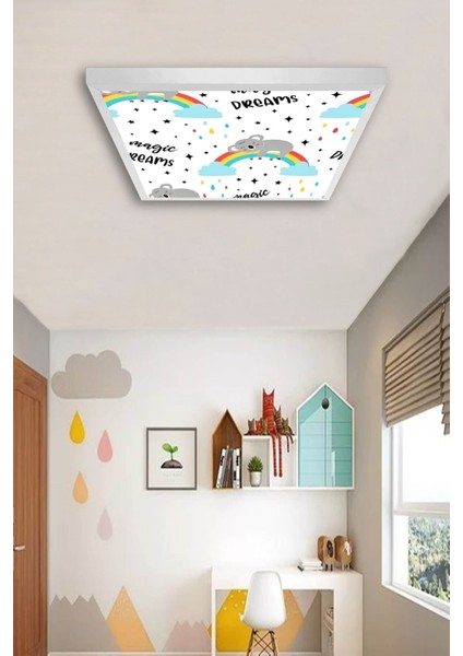 Magic Dreams-Bebek Koola-Bebek Odası AVIZE-60 cm x 60 cm -54WATT-LED-ÇOÇUK Odası Avize Modelleri-Hd Tavan
