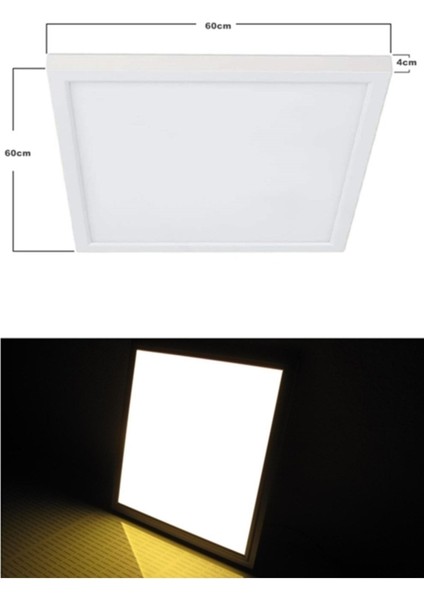 Sıva Üstü LED Aydınlatma, 60 x 60 LED Panel 60 Watt, 25M2-30M2 Alan Aydınlatır, Beyaz Homojen Işık, fırsatları