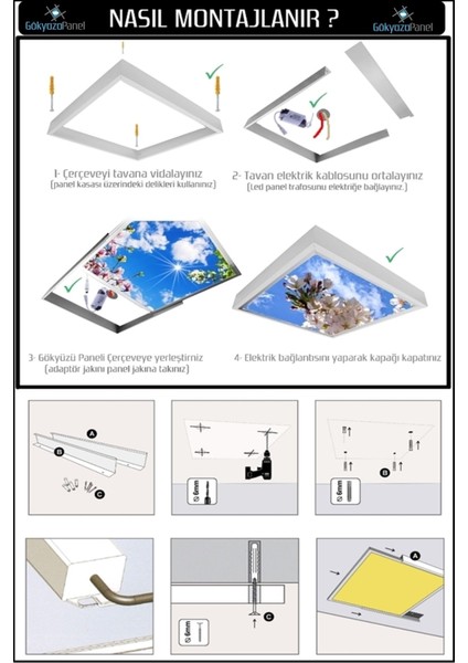 Genç Odası AVIZE-60 cm x 60 cm -54WATT-LED-6500 Kelvin (Beyaz)- indirimleri
