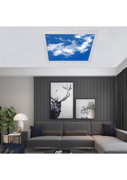 Modern Yeni Nesil 60 x 60 Ledli-Tavan Avize-Bulutlu GÖKYÜZÜ-54WATT-TAVANA Yapışık Lamba-Salon Avize-Uv modelleri