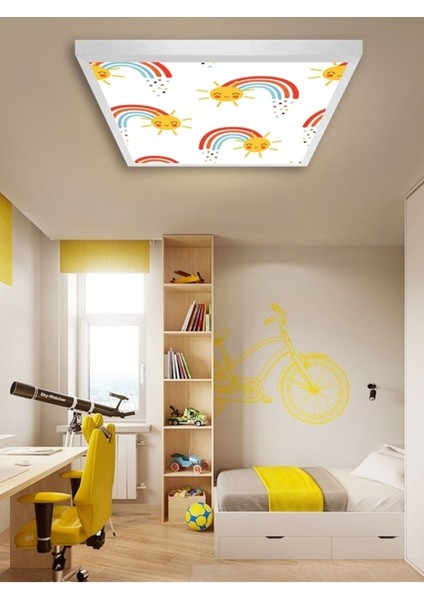 Genç Odası AVIZE-60 cm x 60 cm -54WATT-LED-6500 Kelvin (BEYAZ)-30M2 Alan Homojen Aydınlatma-Uv Baskı LED