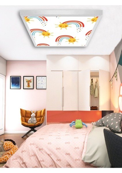 Genç Odası AVIZE-60 cm x 60 cm -54WATT-LED-6500 Kelvin (BEYAZ)-30M2 Alan Homojen Aydınlatma-Uv Baskı LED modelleri