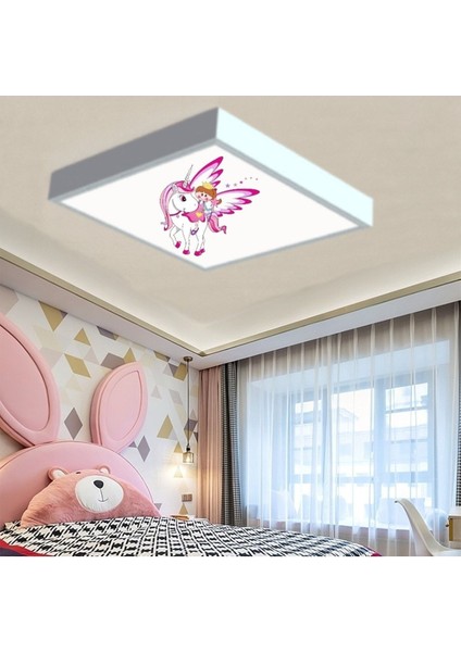 Unicorn Melek Çocuk Odası LED Avize 60 x 60 cm