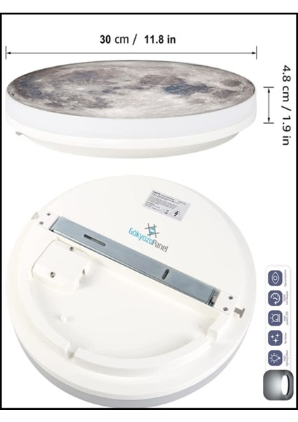 Salon Aplik Trend Ürün Moon LED Aplik 30 cm Çap LED 25 Watt Modern Duvar Aplik Yatak Odası Aplik