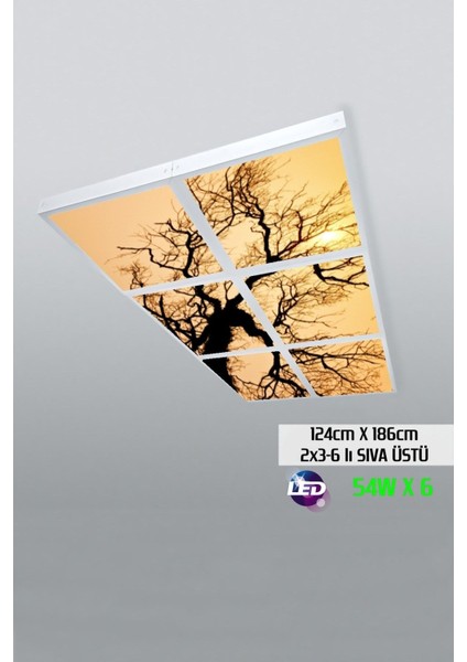 124 cm x 186 cm -ALTILI- Led-Sıva ÜSTÜ-324 Watt-Kasap LED Aydınlatma-Avize Modelleri-Led Işık
