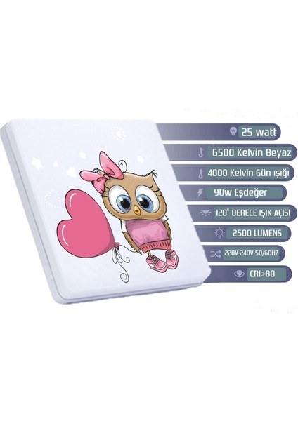 Lüks Çocuk Odası Avize 25WATT-30 cm x 30 cm Lüks LED Aydınlatma, Bayankuş (Yeni) modelleri