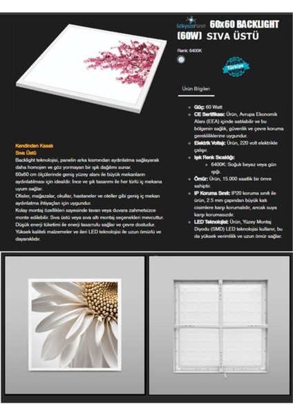 Paptya LED Avize, Salon Avize Modelleri 60 x 60, Modern Doğal Beyaz Işık, 6400K, 60WATT Salon Avize, fiyatları