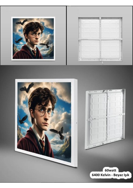 Çocuk Odası Harry Potter Avize, 60WATT Homojen Tavan Lambası, Kolay Montaj, Modern 60 x 60 Kare, Beyaz modelleri