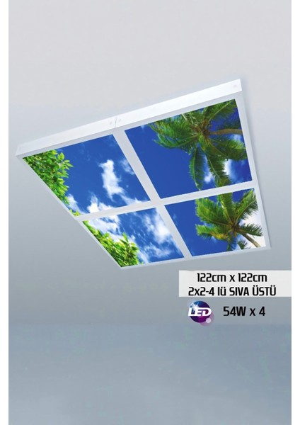 124 cm x 124 cm -DÖRTLÜ- Led-Sıva ÜSTÜ-216W-OTEL LED Aydınlatma-Avize Modelleri-Lighting