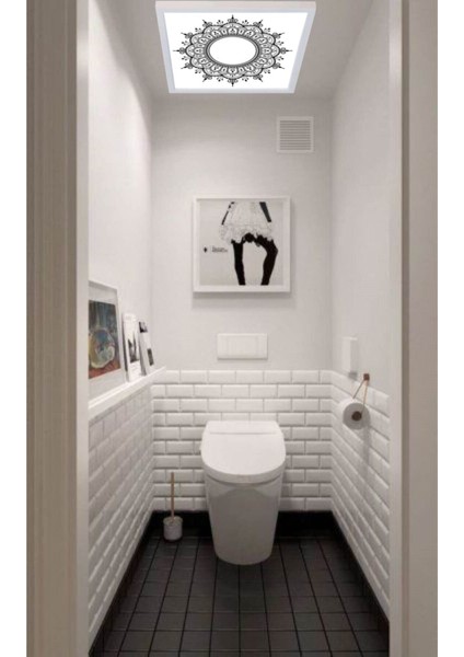 Modern Banyo Avize Desinist LED Tavana Model Avize, 60WATT Beyaz Işık, 60 x 60 cm Modern Kare Avize,