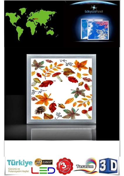Sonbahar Yapraklı Modern 60W LED Avize , Tasarım Ürün 60 cm x 60 cm Büyük Ölçü fırsatları