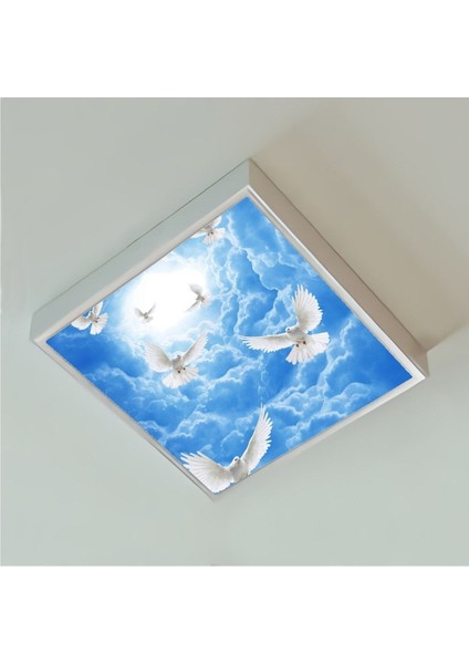 54WATT-GÜÇLÜ Işık-Modern TASARIM-60 x 60 54W Ledli Tavan Avize-Kuş Cenneti-Tavana Yapışık Salon Avize fiyatları