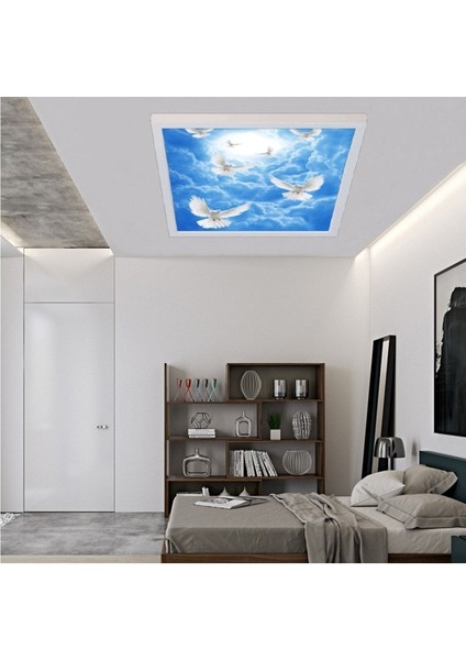54WATT-GÜÇLÜ Işık-Modern TASARIM-60 x 60 54W Ledli Tavan Avize-Kuş Cenneti-Tavana Yapışık Salon Avize modelleri