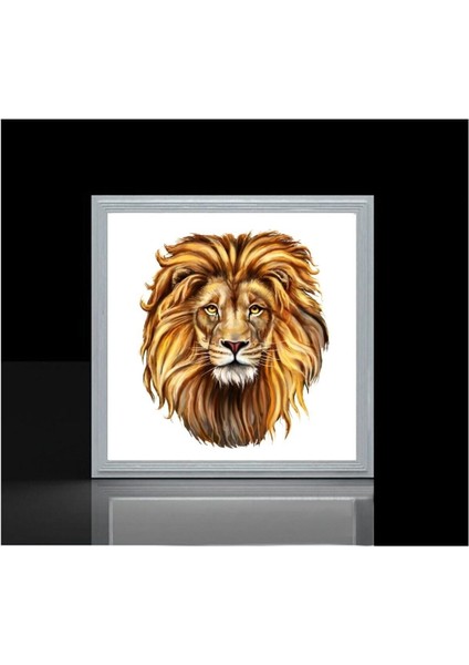 Aslan Çocuk Odası LED AVIZE-60W Aydınlatma-Şık TASARIM-60 cm x 60 cm Kare-Beyaz Işık-Led-Beyaz Çerçeve modelleri