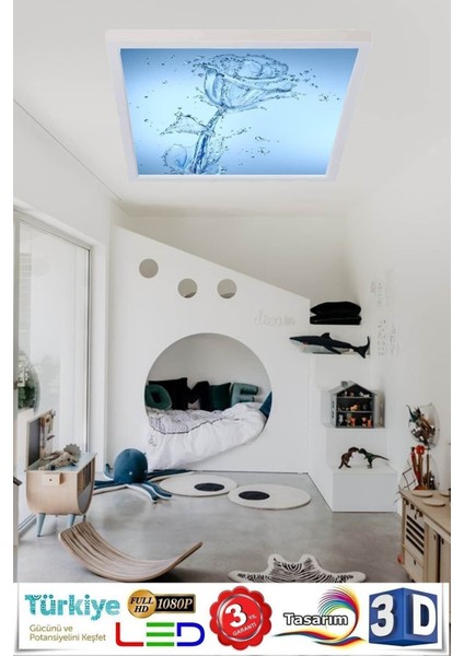 Yeni Tasarım Su Gülü Model LED Panel Avize 60WATT LED Aydınlatma 60 cm x 60 cm Modern Avize fiyatları