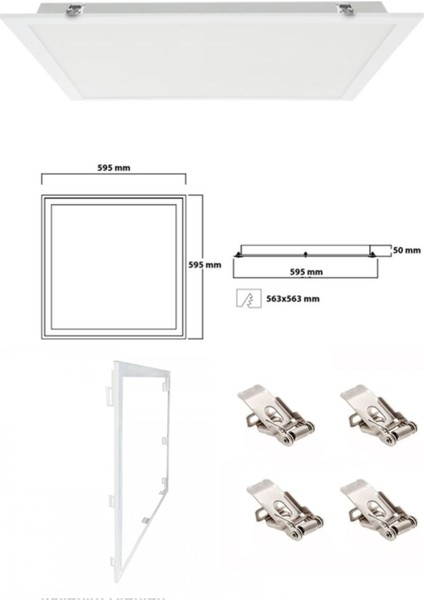 Gömme LED Armatur, Alçıpen Tavan 60 x 60 LED Panel, Sıva Üstü 60WATT LED Panel, Beyaz Işık 6500K-BEYAZ modelleri