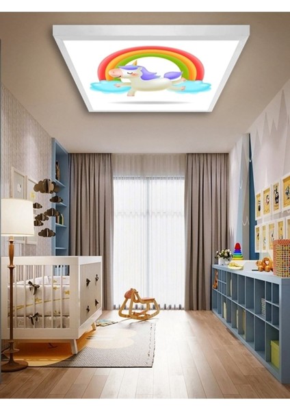 60WATT- Çocuk Odası LED Avize, Hayal Perest 60 cm x 60 cm LED Çoçuk Odası Avize