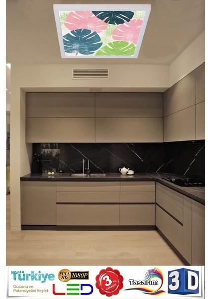 60 cm x 60 cm -60WATT -Led Avize,pink Model Özel Tasarım Tavan Aydınlatma,modern Çerçeve modelleri