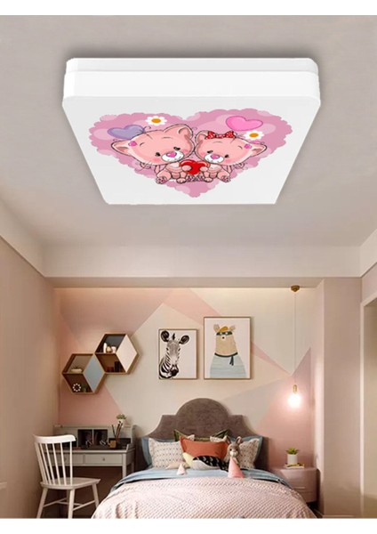 Lüks Çocuk Odası Avize 25WATT-30 cm x 30 cm Lüks LED Aydınlatma, Ayıcıklar, Çocuk Avize Modelleri
