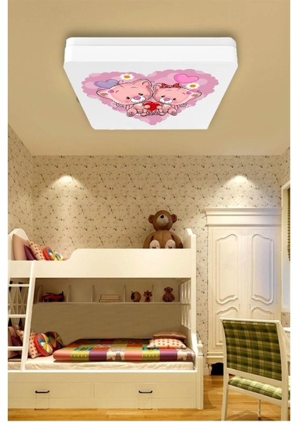 Lüks Çocuk Odası Avize 25WATT-30 cm x 30 cm Lüks LED Aydınlatma, Ayıcıklar, Çocuk Avize Modelleri