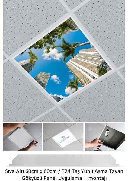 NEW-60 cm x 60 cm -ASMA Tavan Led-Sıva ALTI-54WATT-LED Panel-Led ARMATÜR-60 x 60 Taş Yünü Asma Tavan Ledi