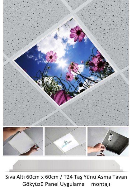 Asma Tavan LED-60 cm x 60 cm Sıva ALTI-54W-6500K LED Panel LED Armatür- 60 x 60 Taş Yünü Asma Tavan Ledi modelleri