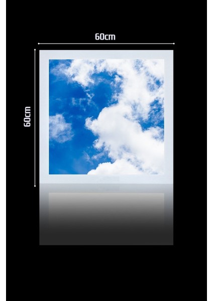 1 x 1-TEKLI-60 x 60-TAVANA Yapışık LED PANEL-54W-SIVA Üstü Avize-Kolay Montaj-Bulutlu- LED