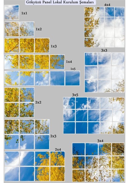 1 x 1-TEKLI-60 x 60-TAVANA Yapışık LED PANEL-54W-SIVA Üstü Avize-Kolay Montaj-Bulutlu- LED