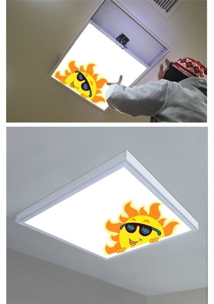 1 x 1-TEKLI-60 x 60-TAVANA Yapışık LED PANEL-54W-SIVA Üstü Avize-Kolay Montaj-Bulutlu- LED