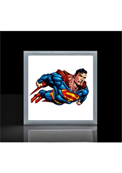 Süpermen Yeni Nesil AVIZE-60 cm x 60 cm -60W Güç-Led 6500K Beyaz Işık-Dijital Baskılı Çocuk Avize