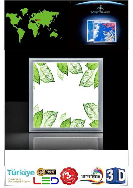 Baskılı LED Panel Aydınlatma Beyaz Çerçeve 60W LED Avize 60 cm x 60 cm fırsatları
